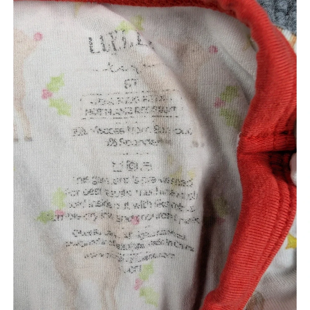 Lu Ella Bamboo Pajama Set Kid 5T Reindeer 220gsm Comfort Novelty Holiday Natural